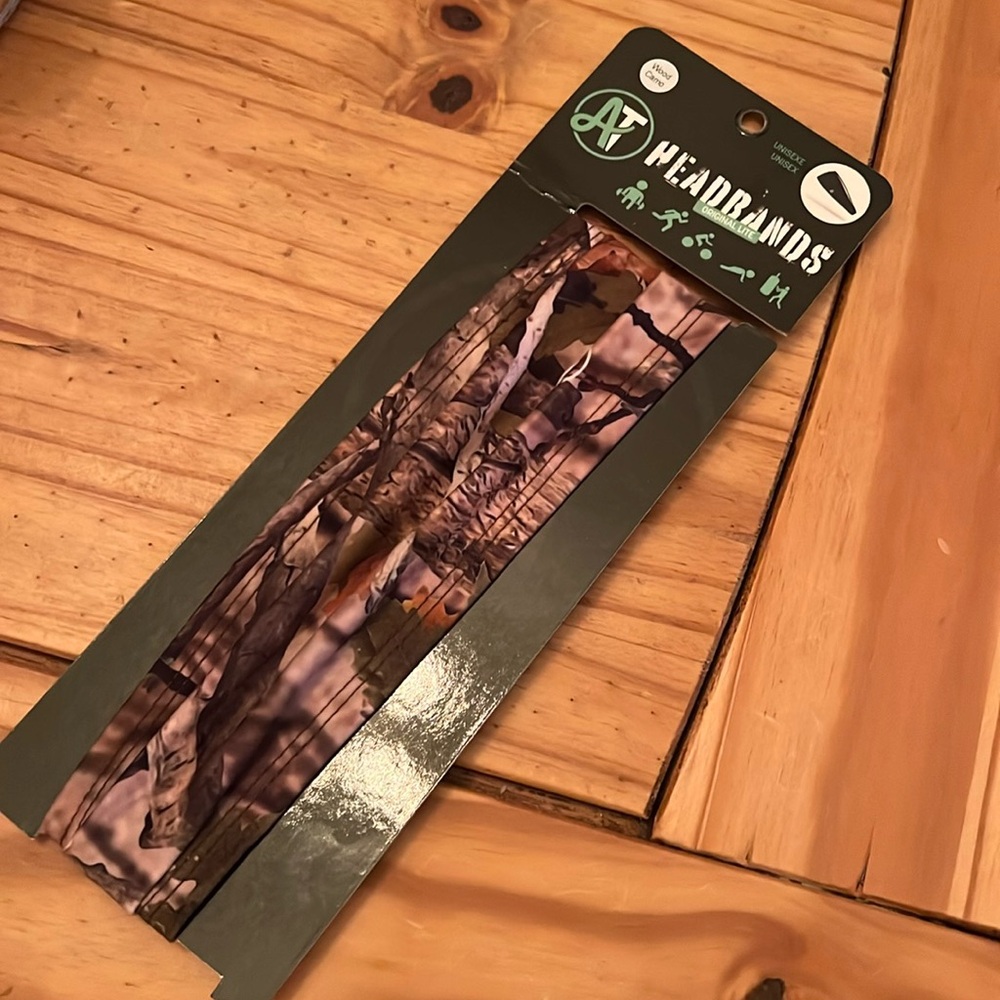 AT Headband Wood Camo Unisex Active Wear One Size Fits All NEW Lightweight